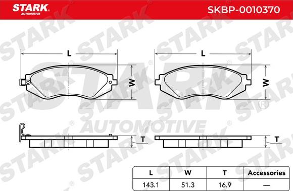 Stark SKBP-0010370 - Kit de plaquettes de frein, frein à disque cwaw.fr