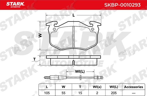 Stark SKBP-0010293 - Kit de plaquettes de frein, frein à disque cwaw.fr