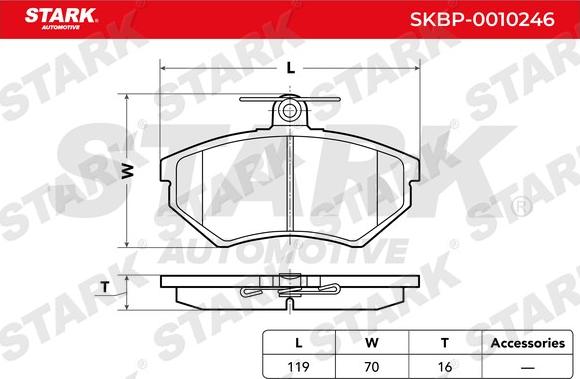 Stark SKBP-0010246 - Kit de plaquettes de frein, frein à disque cwaw.fr