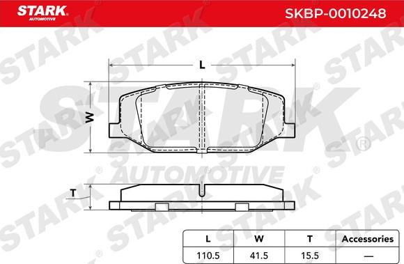 Stark SKBP-0010248 - Kit de plaquettes de frein, frein à disque cwaw.fr