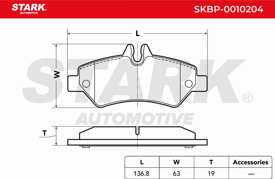 Stark SKBP-0010204 - Kit de plaquettes de frein, frein à disque cwaw.fr