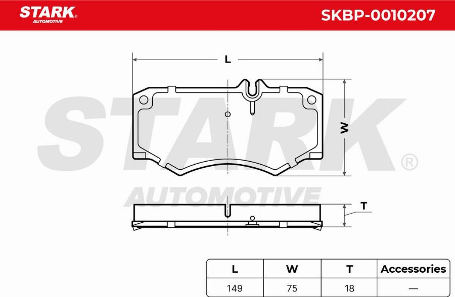 Stark SKBP-0010207 - Kit de plaquettes de frein, frein à disque cwaw.fr