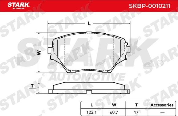 Stark SKBP-0010211 - Kit de plaquettes de frein, frein à disque cwaw.fr