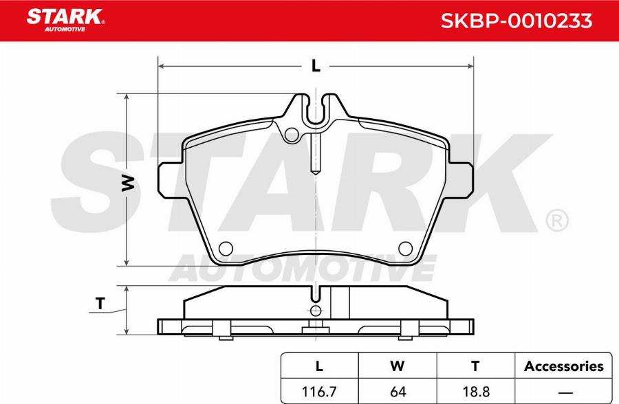 Stark SKBP-0010233 - Kit de plaquettes de frein, frein à disque cwaw.fr