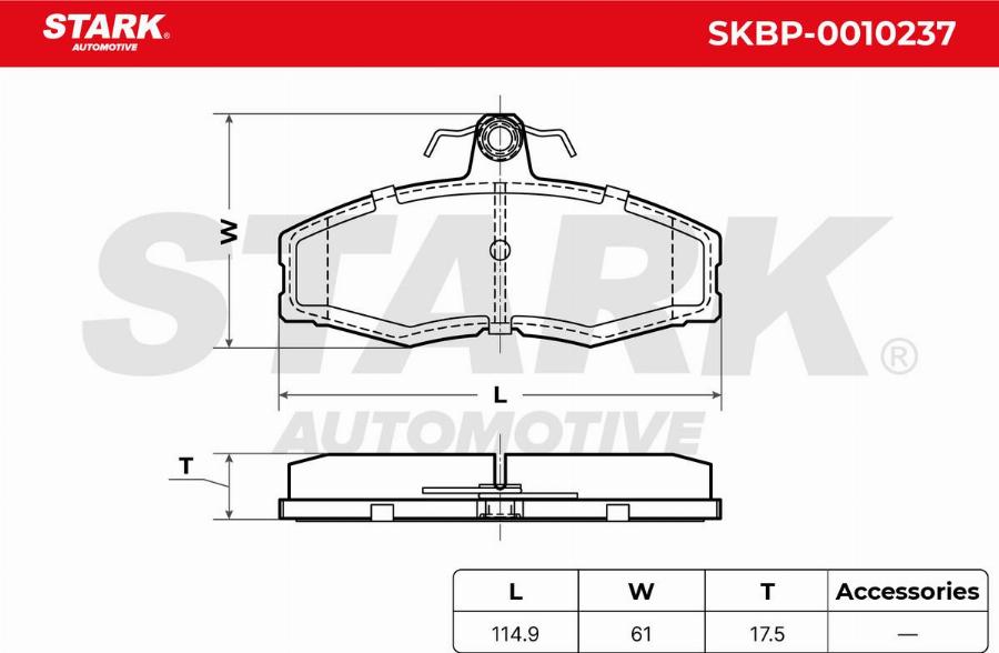 Stark SKBP-0010237 - Kit de plaquettes de frein, frein à disque cwaw.fr