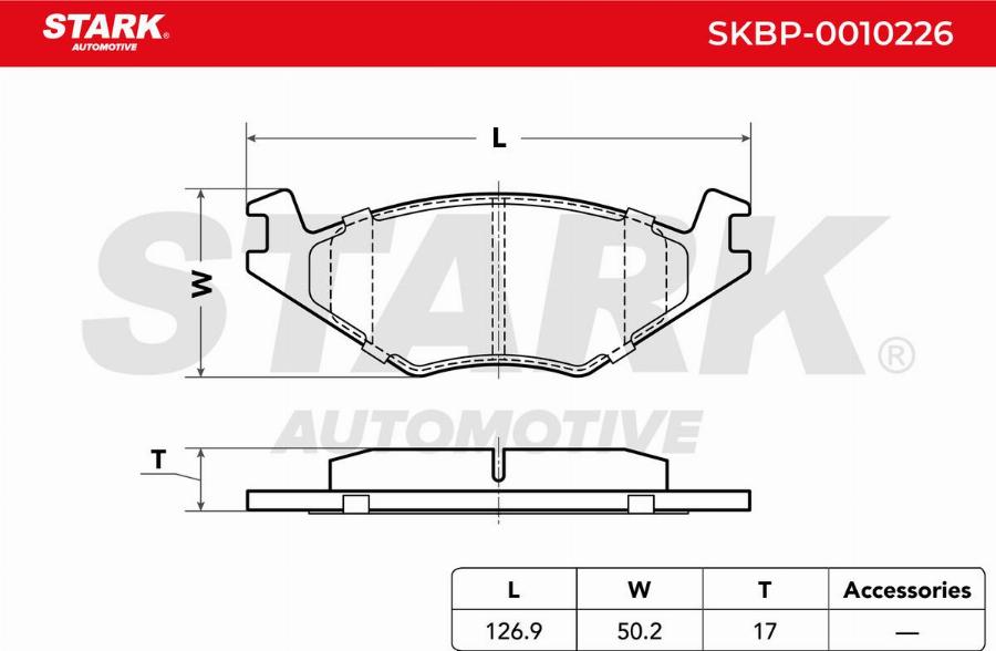 Stark SKBP-0010226 - Kit de plaquettes de frein, frein à disque cwaw.fr