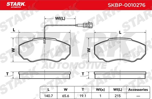 Stark SKBP-0010276 - Kit de plaquettes de frein, frein à disque cwaw.fr