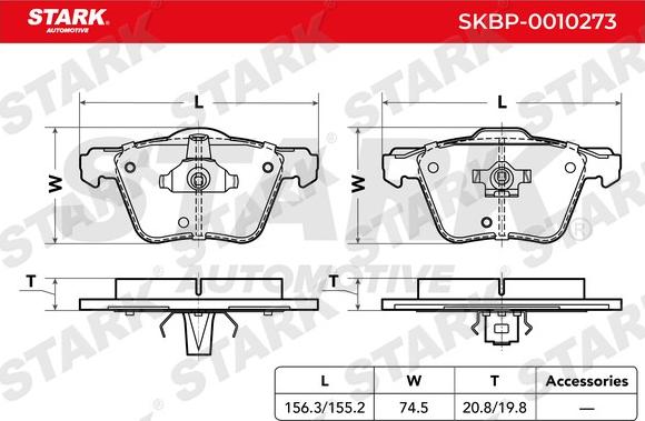 Stark SKBP-0010273 - Kit de plaquettes de frein, frein à disque cwaw.fr