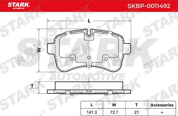 Stark SKBP-0011492 - Kit de plaquettes de frein, frein à disque cwaw.fr