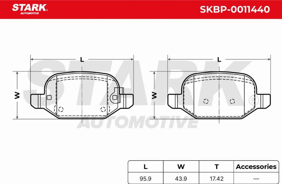 Stark SKBP-0011440 - Kit de plaquettes de frein, frein à disque cwaw.fr