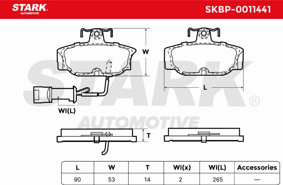 Stark SKBP-0011441 - Kit de plaquettes de frein, frein à disque cwaw.fr