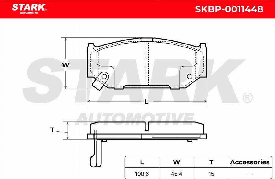 Stark SKBP-0011448 - Kit de plaquettes de frein, frein à disque cwaw.fr