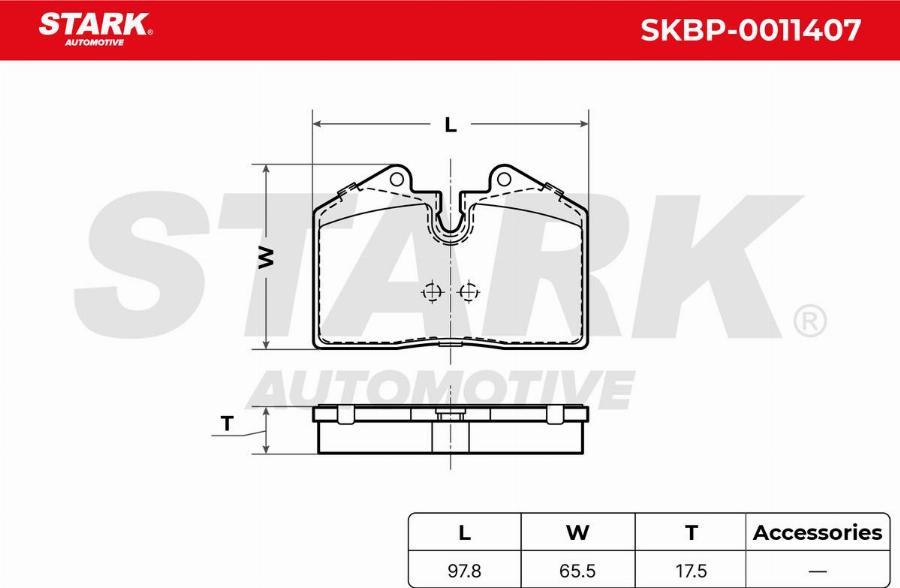 Stark SKBP-0011407 - Kit de plaquettes de frein, frein à disque cwaw.fr