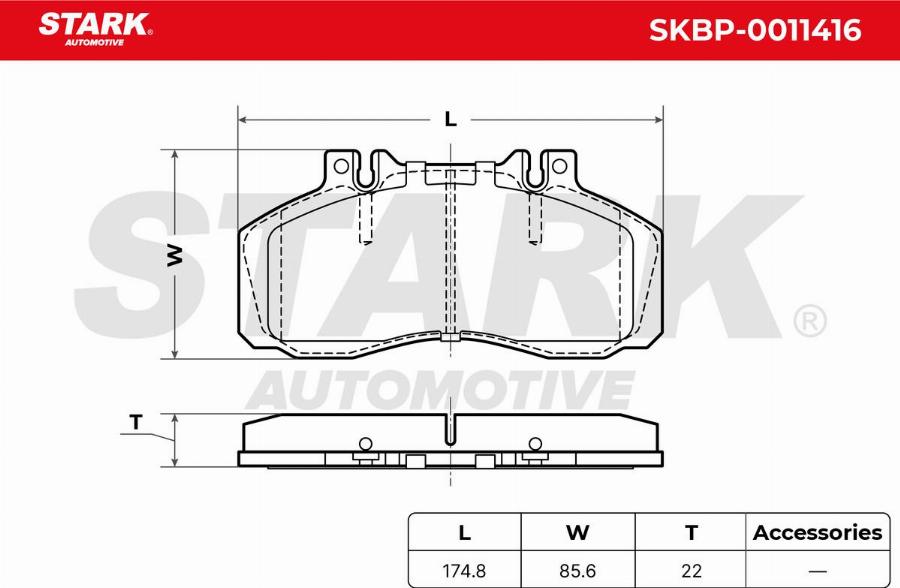 Stark SKBP-0011416 - Kit de plaquettes de frein, frein à disque cwaw.fr