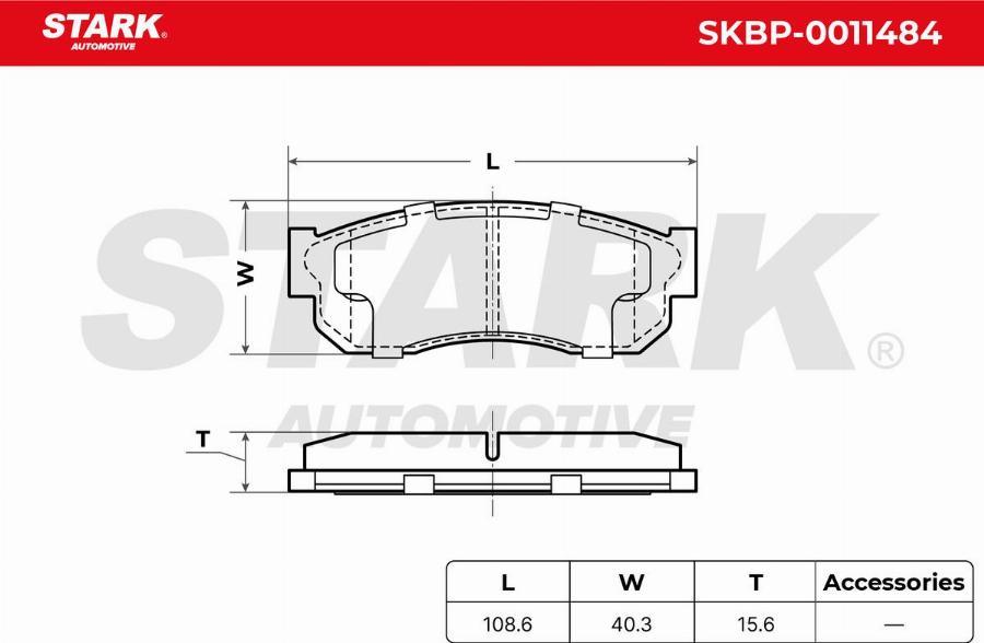 Stark SKBP-0011484 - Kit de plaquettes de frein, frein à disque cwaw.fr