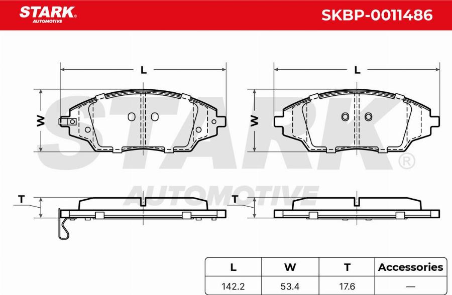 Stark SKBP-0011486 - Kit de plaquettes de frein, frein à disque cwaw.fr