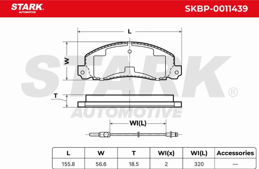 Stark SKBP-0011439 - Kit de plaquettes de frein, frein à disque cwaw.fr