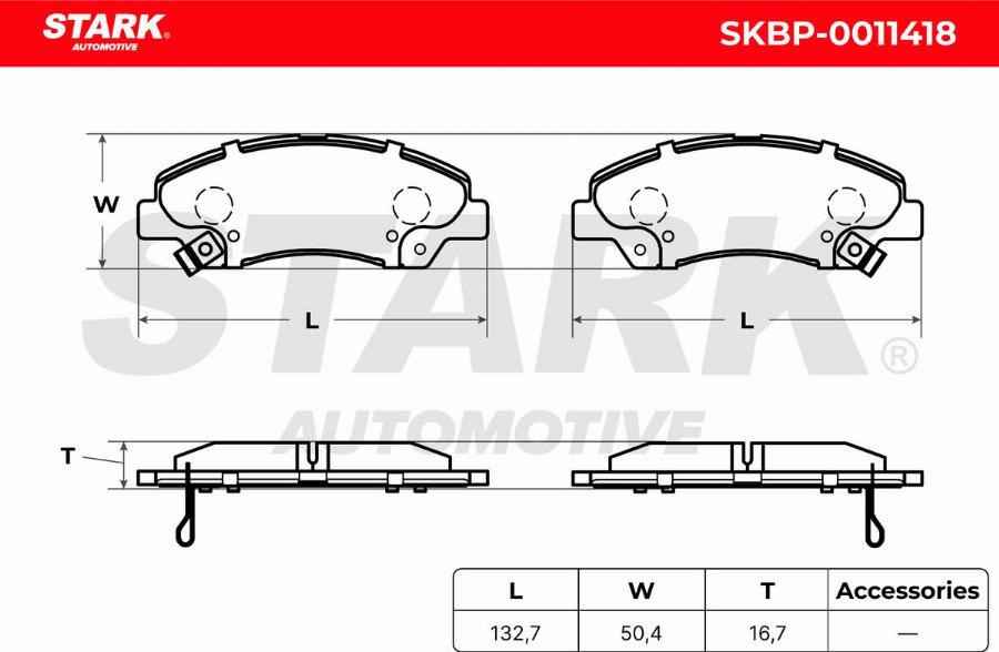 Stark SKBP-0011431 - Kit de plaquettes de frein, frein à disque cwaw.fr