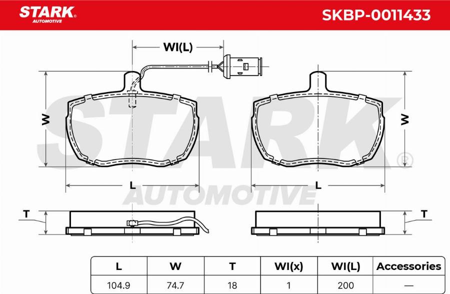 Stark SKBP-0011433 - Kit de plaquettes de frein, frein à disque cwaw.fr