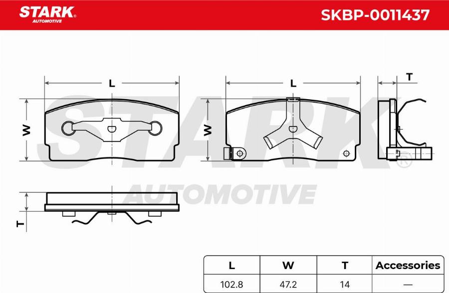 Stark SKBP-0011437 - Kit de plaquettes de frein, frein à disque cwaw.fr