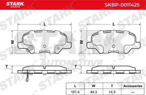 Stark SKBP-0011425 - Kit de plaquettes de frein, frein à disque cwaw.fr