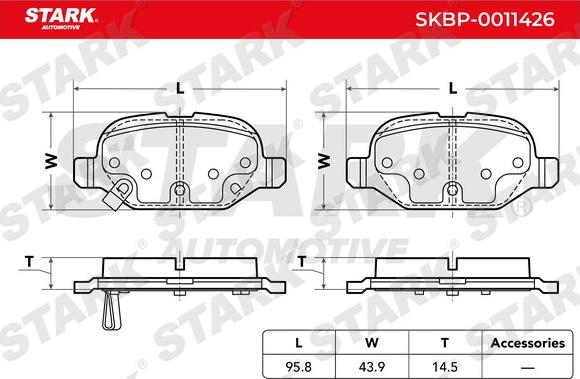 Stark SKBP-0011426 - Kit de plaquettes de frein, frein à disque cwaw.fr