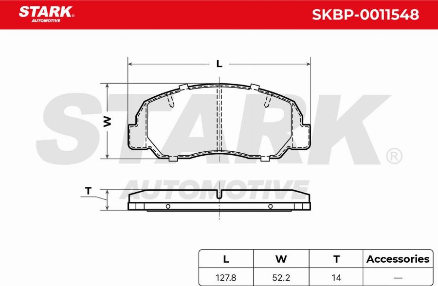 Stark SKBP-0011548 - Kit de plaquettes de frein, frein à disque cwaw.fr