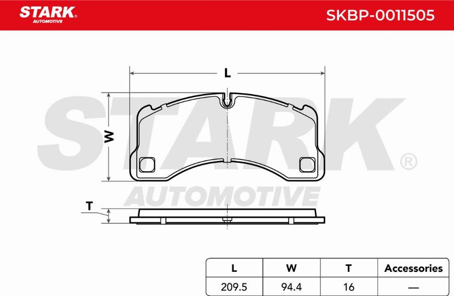 Stark SKBP-0011505 - Kit de plaquettes de frein, frein à disque cwaw.fr