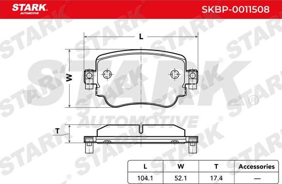 Stark SKBP-0011508 - Kit de plaquettes de frein, frein à disque cwaw.fr