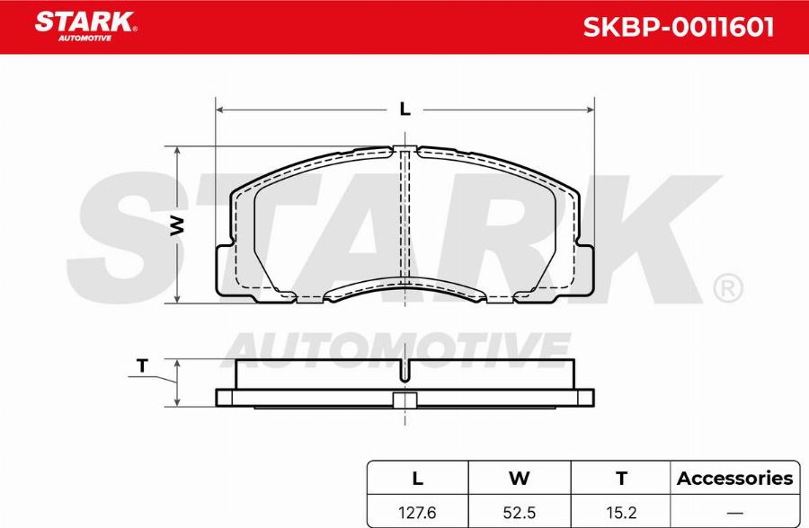 Stark SKBP-0011601 - Kit de plaquettes de frein, frein à disque cwaw.fr