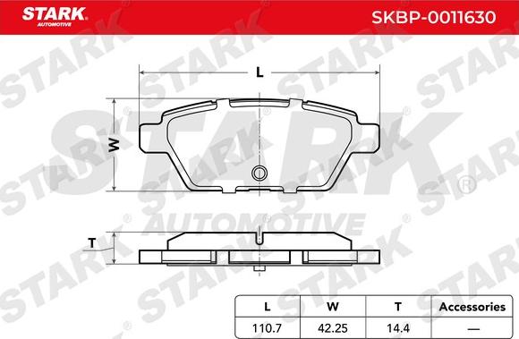 Stark SKBP-0011630 - Kit de plaquettes de frein, frein à disque cwaw.fr