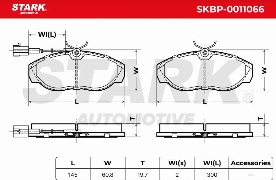 Stark SKBP-0011066 - Kit de plaquettes de frein, frein à disque cwaw.fr