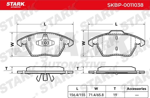 Stark SKBP-0011038 - Kit de plaquettes de frein, frein à disque cwaw.fr