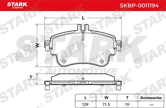 Stark SKBP-0011194 - Kit de plaquettes de frein, frein à disque cwaw.fr