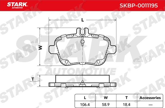 Stark SKBP-0011195 - Kit de plaquettes de frein, frein à disque cwaw.fr