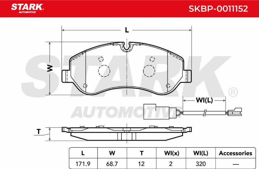 Stark SKBP-0011152 - Kit de plaquettes de frein, frein à disque cwaw.fr