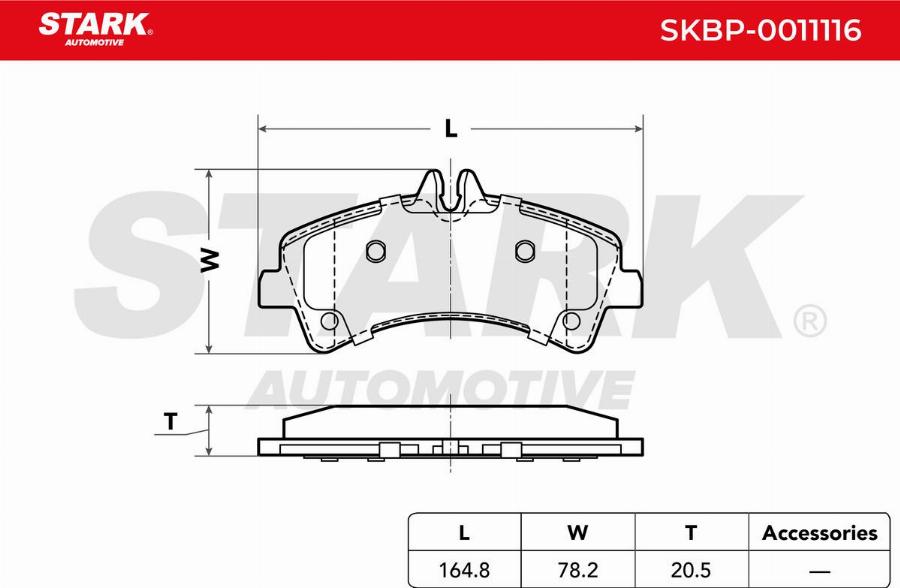 Stark SKBP-0011116 - Kit de plaquettes de frein, frein à disque cwaw.fr