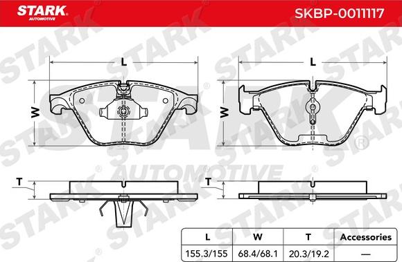 Stark SKBP-0011117 - Kit de plaquettes de frein, frein à disque cwaw.fr