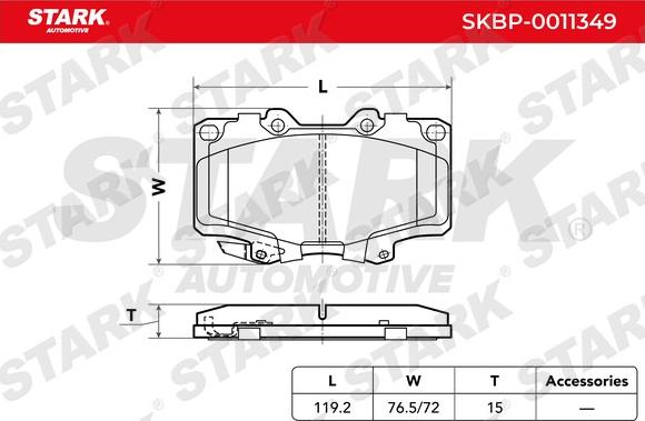 Stark SKBP-0011349 - Kit de plaquettes de frein, frein à disque cwaw.fr