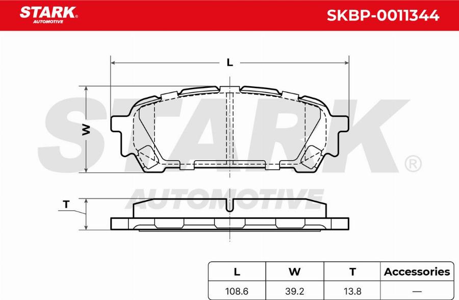 Stark SKBP-0011344 - Kit de plaquettes de frein, frein à disque cwaw.fr