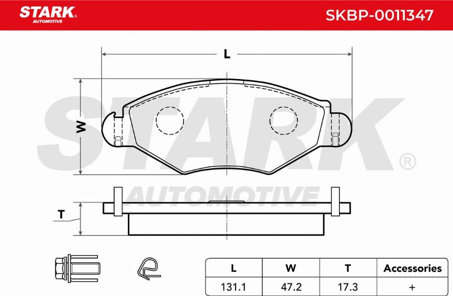 Stark SKBP-0011347 - Kit de plaquettes de frein, frein à disque cwaw.fr