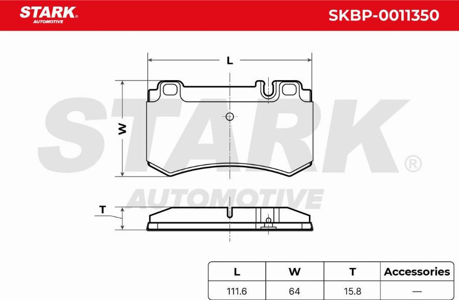 Stark SKBP-0011350 - Kit de plaquettes de frein, frein à disque cwaw.fr