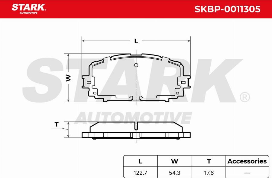 Stark SKBP-0011305 - Kit de plaquettes de frein, frein à disque cwaw.fr