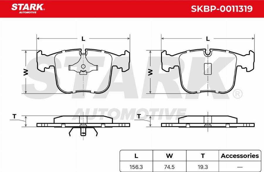 Stark SKBP-0011319 - Kit de plaquettes de frein, frein à disque cwaw.fr