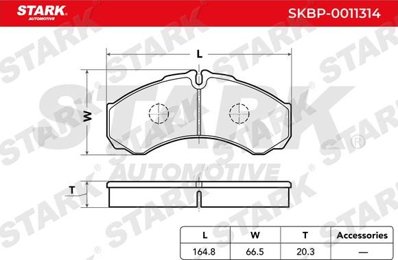 Stark SKBP-0011314 - Kit de plaquettes de frein, frein à disque cwaw.fr