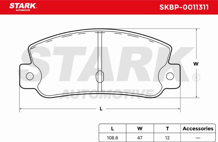 Stark SKBP-0011311 - Kit de plaquettes de frein, frein à disque cwaw.fr