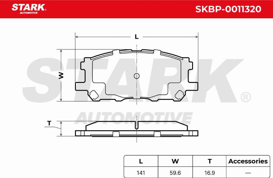 Stark SKBP-0011320 - Kit de plaquettes de frein, frein à disque cwaw.fr