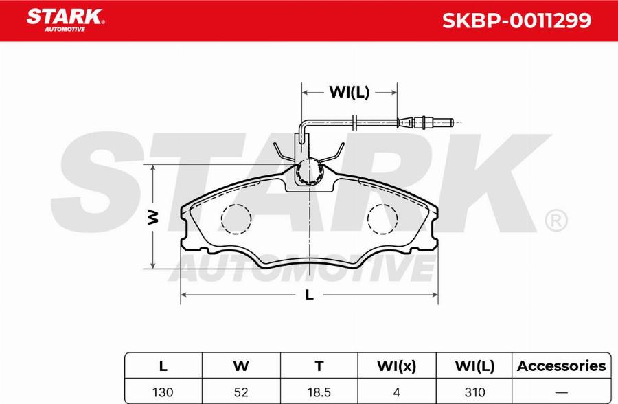 Stark SKBP-0011299 - Kit de plaquettes de frein, frein à disque cwaw.fr