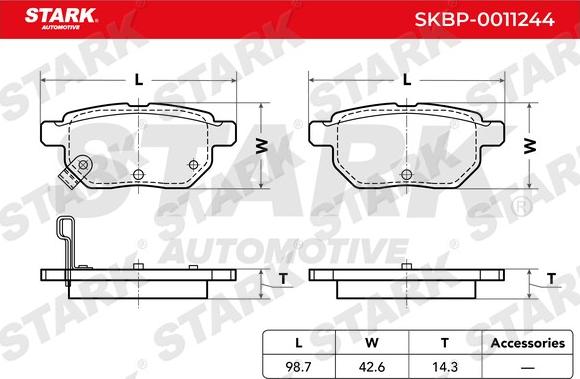 Stark SKBP-0011244 - Kit de plaquettes de frein, frein à disque cwaw.fr