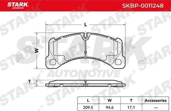 Stark SKBP-0011248 - Kit de plaquettes de frein, frein à disque cwaw.fr